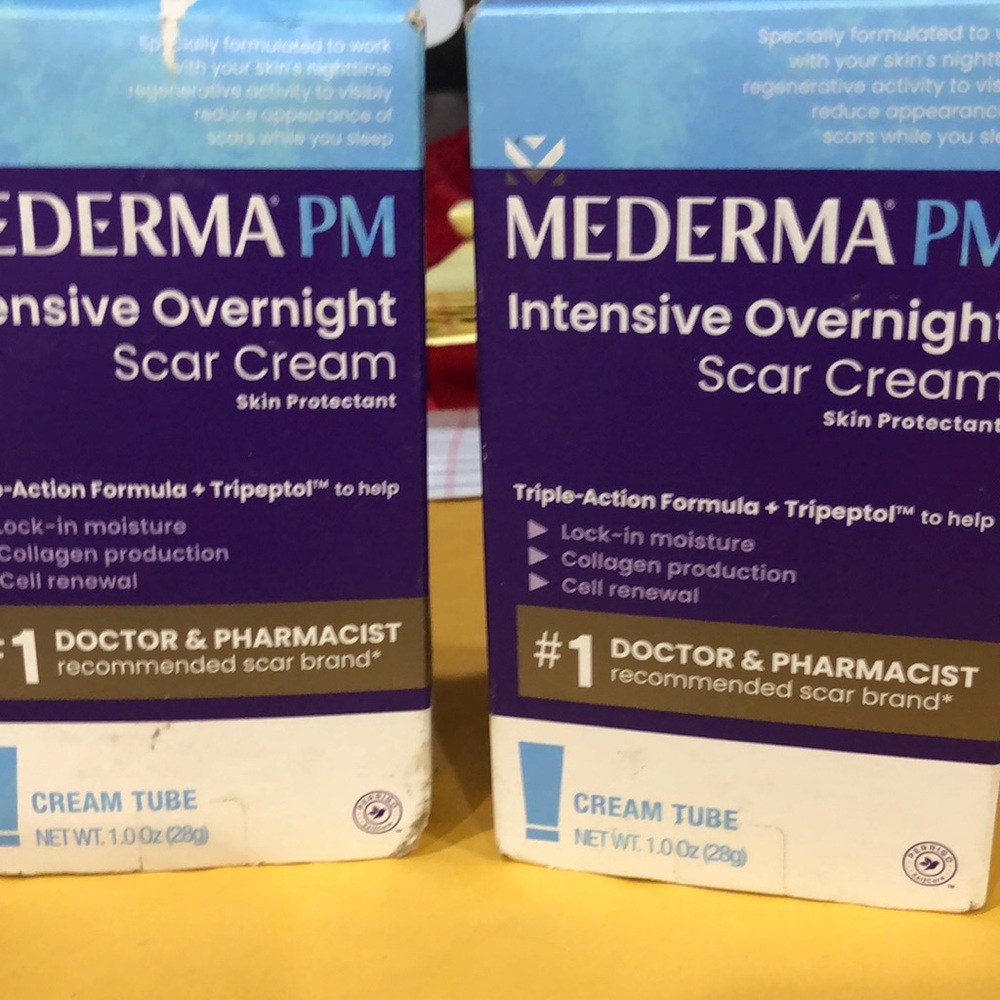 Mederma PM Intensive Overnight Scar Cream New 1.0 each Lot of 2